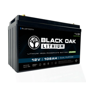 Black Oak Lithium 12V 108Ah Dual Purpose LiFePO4 Marine Battery