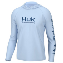 Load image into Gallery viewer, Huk Vented Pursuit Long Sleeve Hoodie Ice Water 2XL Blue
