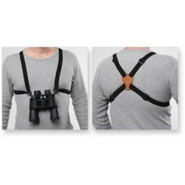Bulldog Black Adjustable/Stretching Binocular Harness w/ Leather Back