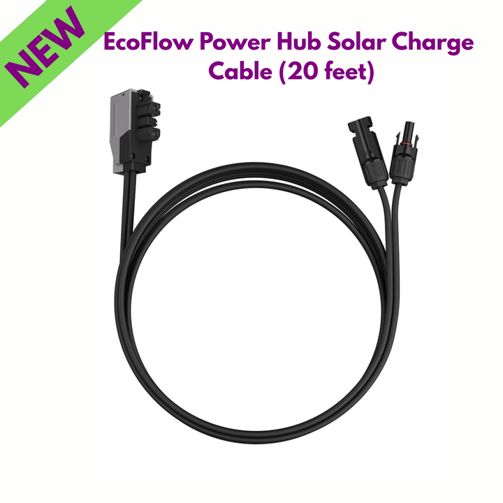 EcoFlow 20 Feet Power Hub Solar Charge Cable Durable Energy Connection