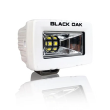 Load image into Gallery viewer, Black Oak LED 2 Inch Marine LED Flood Spreader Light Scene Optics White Housing
