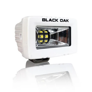 Black Oak LED 2 Inch Marine LED Flood Spreader Light Scene Optics White Housing