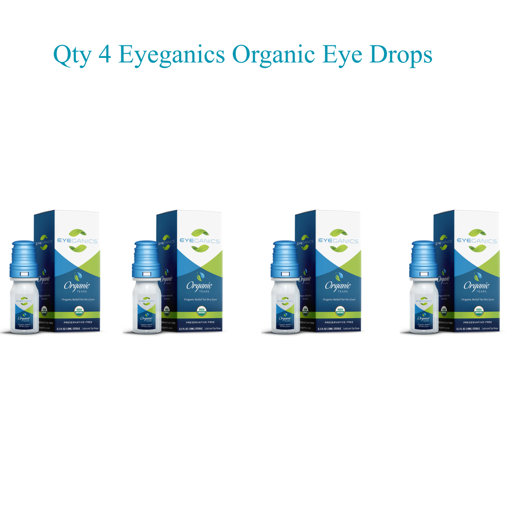 Qty 4 Eyeganics Organic Eye Drops Preservative Free 10ML