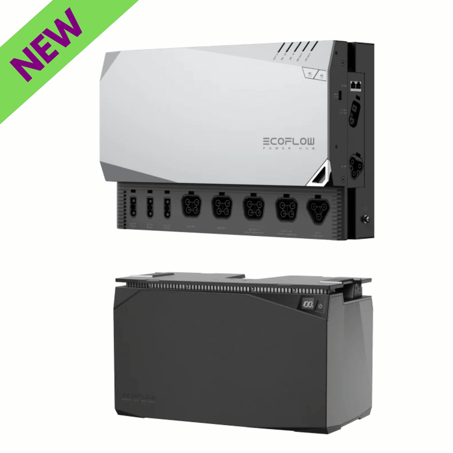 RV Solar Power Backup Kit 5kVA 48V 30A Off-Grid Power Supply with EcoFlow inverter and battery.