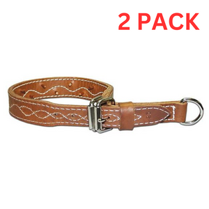 Omnipet 133F-21 Leather Force Collar 1.25" x 21" Brown 2 PACK