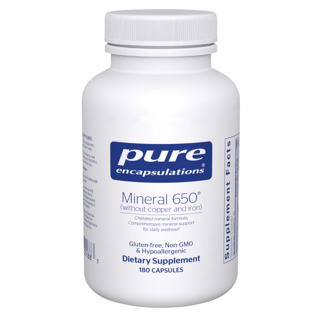 Pure Encapsulations Mineral 650 Without Copper And Iron 180 Capsules.