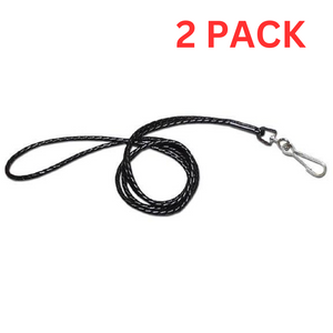 Omnipet 7481 Durable Round-Braided Lanyard 27" Black 2 PACK