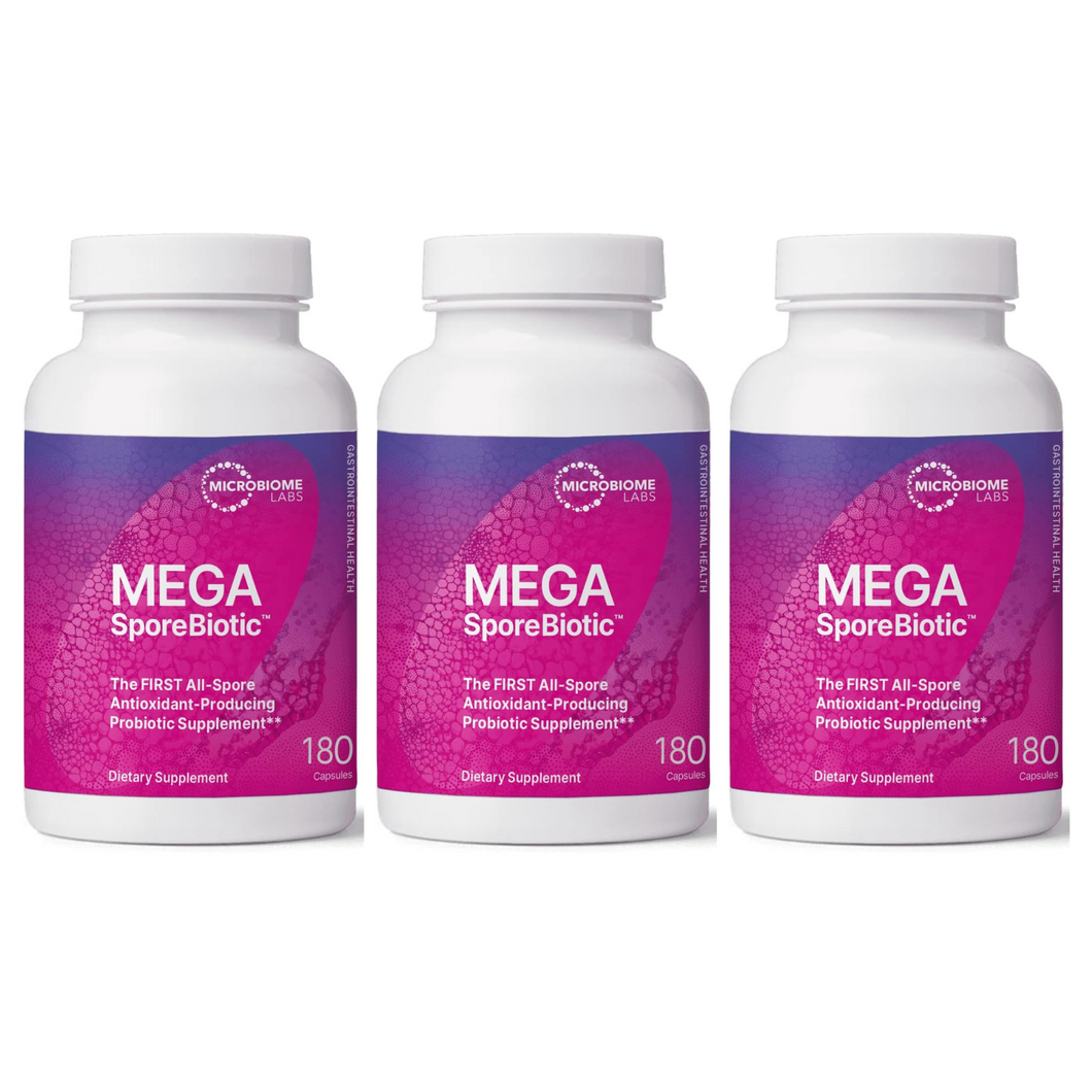 Microbiome Labs MegaSporeBiotic Probiotics Digestive Health 180 Caps 3 PACK