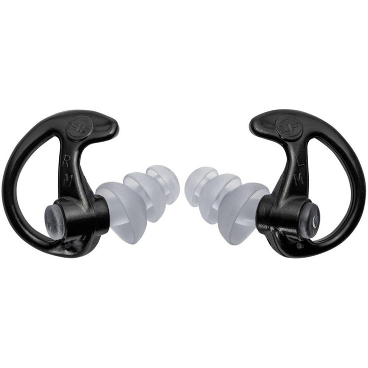 Tapones para los oídos con brida SF EP5 Sonic Defenders Max de bloqueo completo, 26 NRR, negros, 1 par