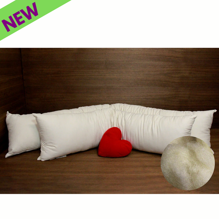 Soaring Heart Premium Organic Wool Small Body Pillows Handmade Bedding