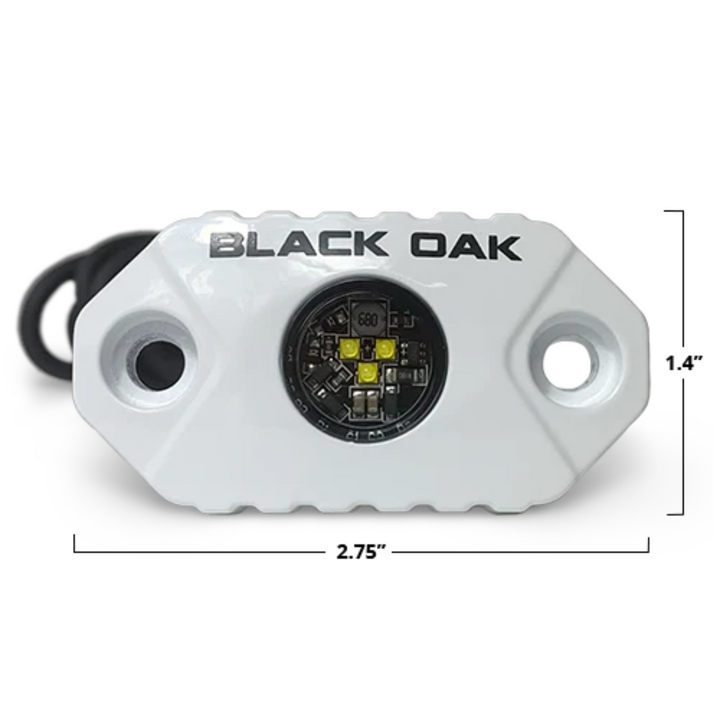 Luz de acento marina LED Rock de roble negro con carcasa blanca LED