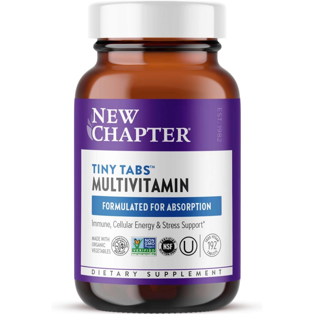 New Chapter Tiny Tabs Multi 192 Tabs Multivitamínico de alimentos integrales para el bienestar diario