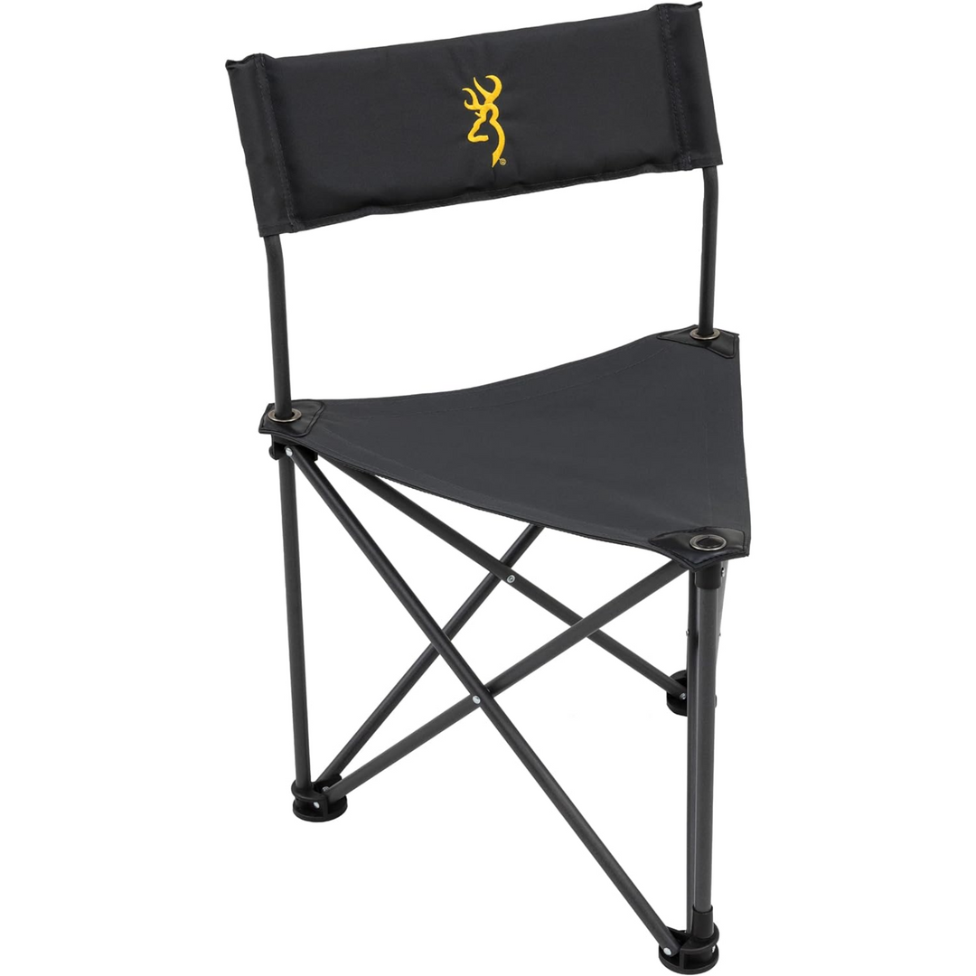 Silla de camping de caza Browning Dakota, color carbón, plegable, con estructura de acero y 3 patas
