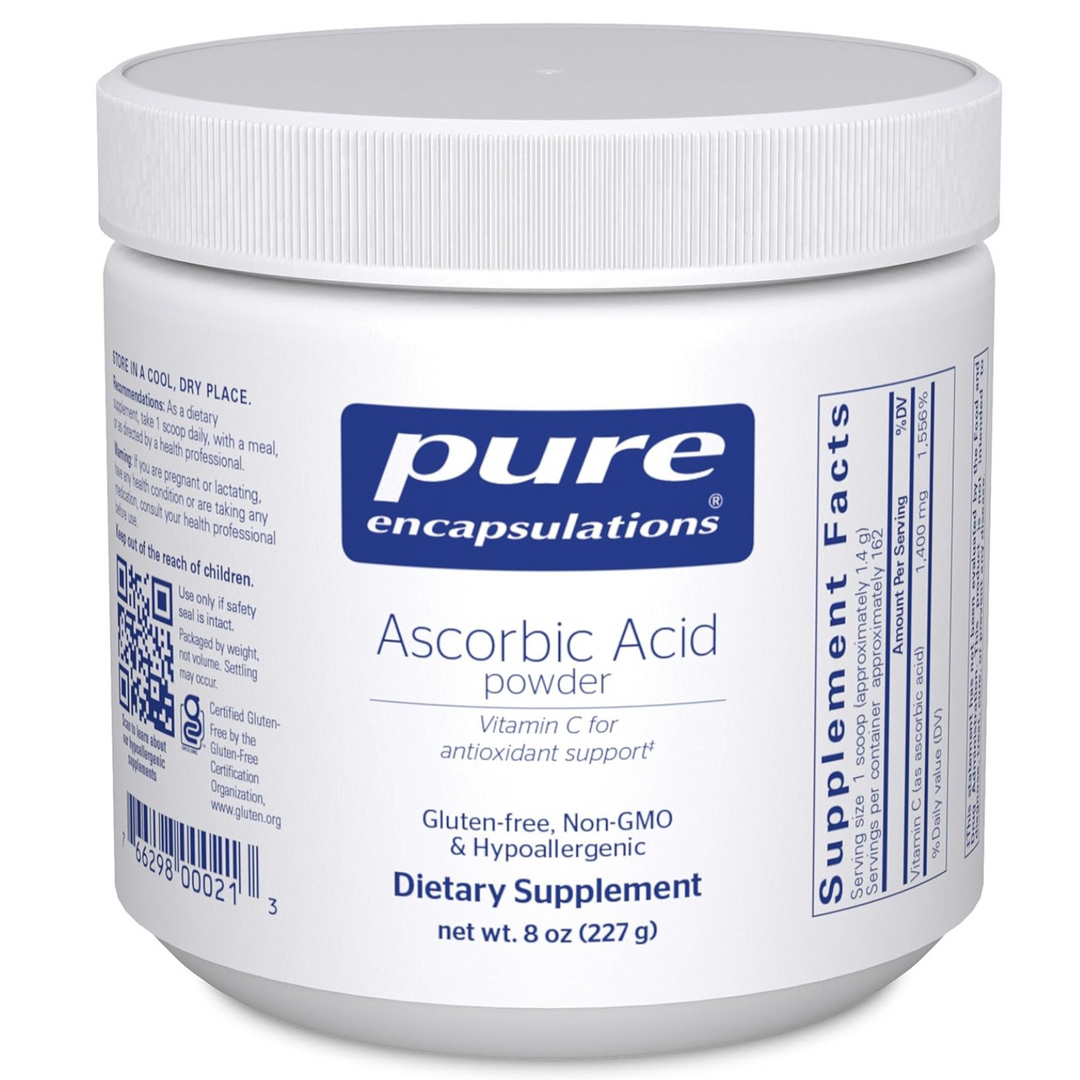 Pure Encapsulations Ascorbic Acid Powder Supports Immune Function 8 Ounces.