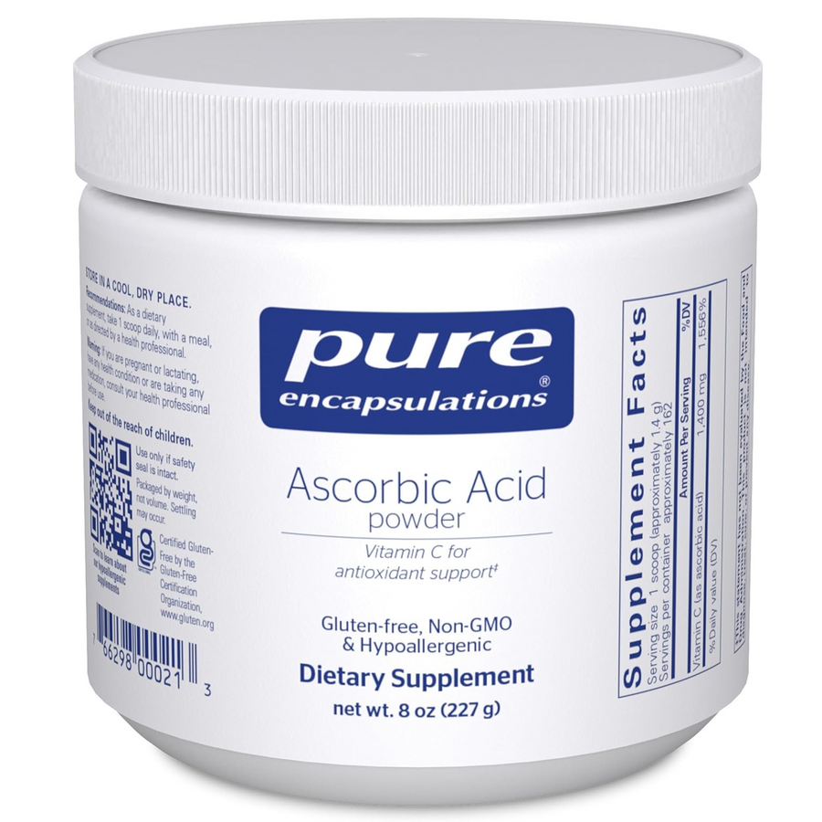 Pure Encapsulations Ascorbic Acid Powder Supports Immune Function 8 Ounces.