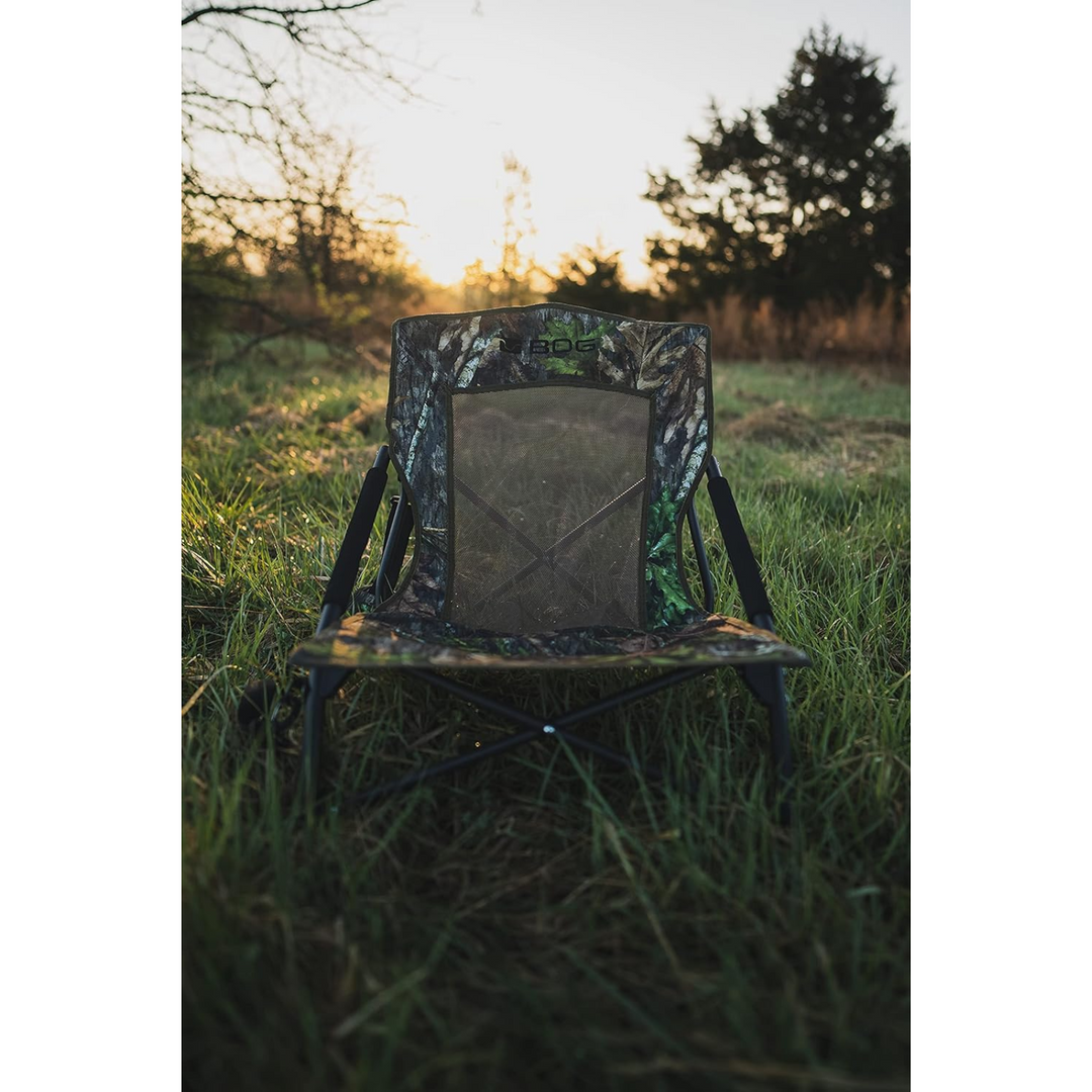 BOG Low Pro Camo Mossy Oak Obsession Ground Blind Chair with Aluminum Frame