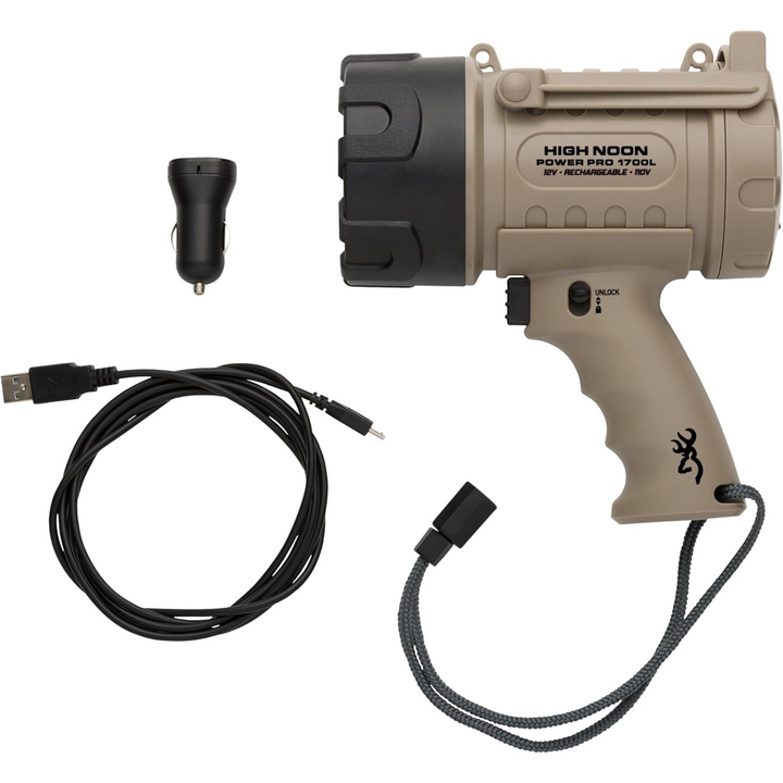 Browning High Noon Power Pro 12V Spotlight Tan Rechargeable High Performance