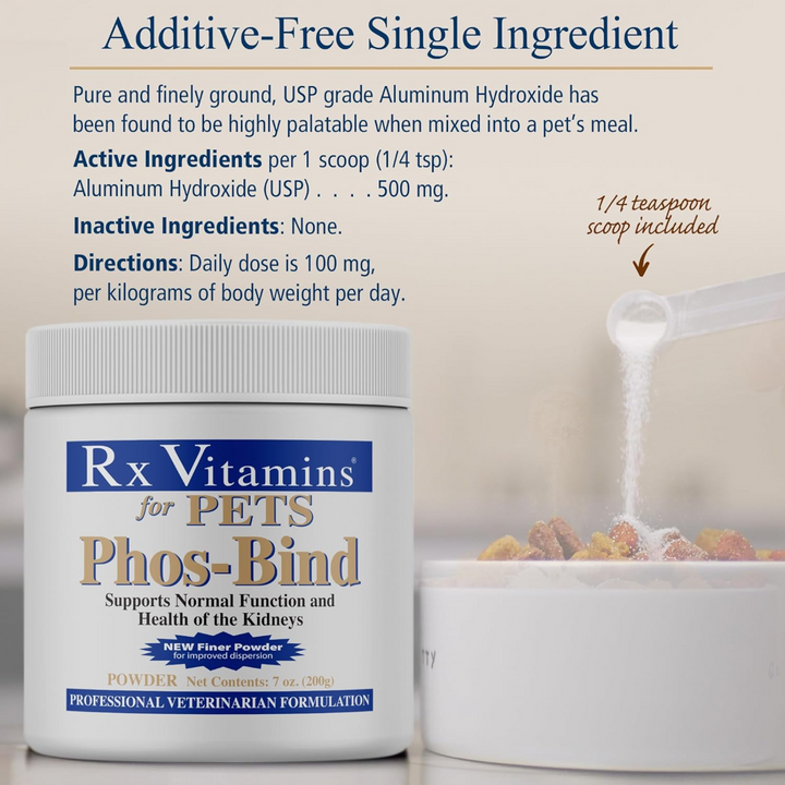 Rx Vitamins For Pets Phos Bind 200g Kidney Support Powder for Dogs and Cats
