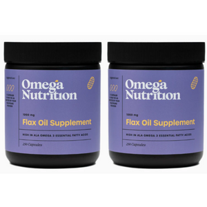 Omega Nutrition Flax Seed Oil Caps 250 Softgels 1000 mg 2 PACK