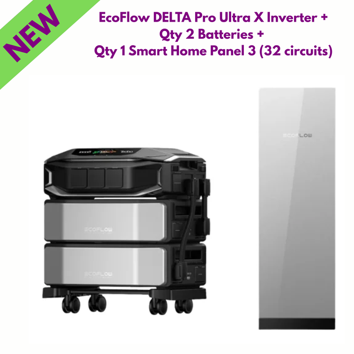 EcoFlow DELTA Pro Ultra X Inverter + Qty 2 Batteries + Qty 1 Smart Home Panel 3 (32 circuits)