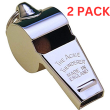 Load image into Gallery viewer, Omnipet Acme 58.5 Brass Thunderer Whistle Silver Large One Size 2 PACK
