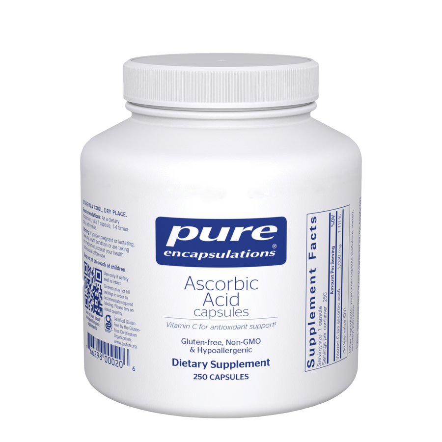 Pure Encapsulations Ascorbic Acid Supplement Supports Immune Function 250 Caps.