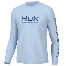 Load image into Gallery viewer, Huk Vented Pursuit Vented Long Sleeve Shirt Ice Water L Blue
