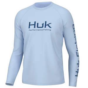 Huk Vented Pursuit Vented Long Sleeve Shirt Ice Water L Blue