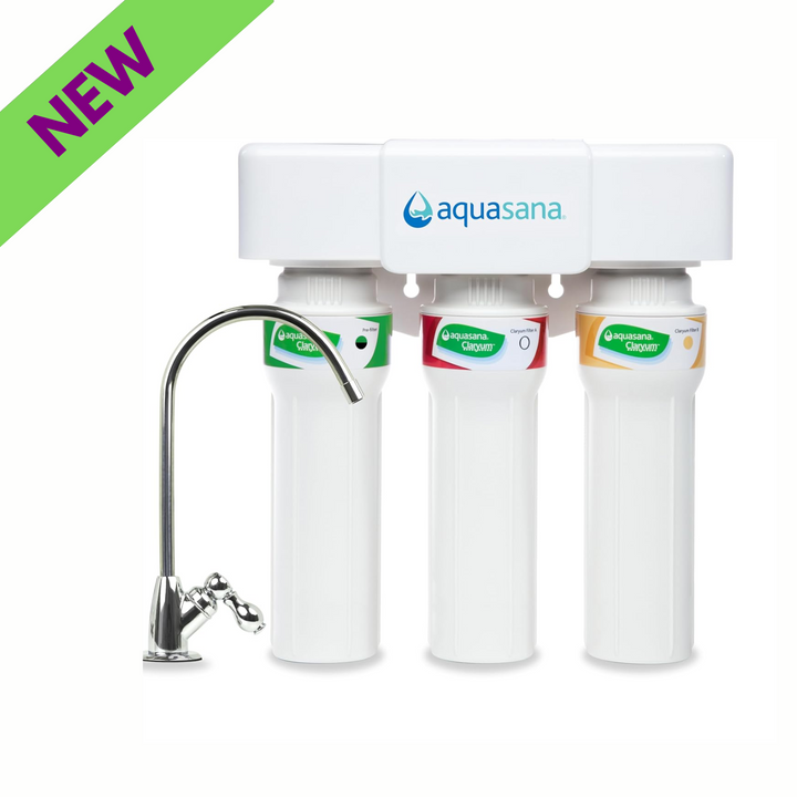 Aquasana AQ-5300+.56 Under Sink Water Filter System 3 Stage Max Flow Chrome
