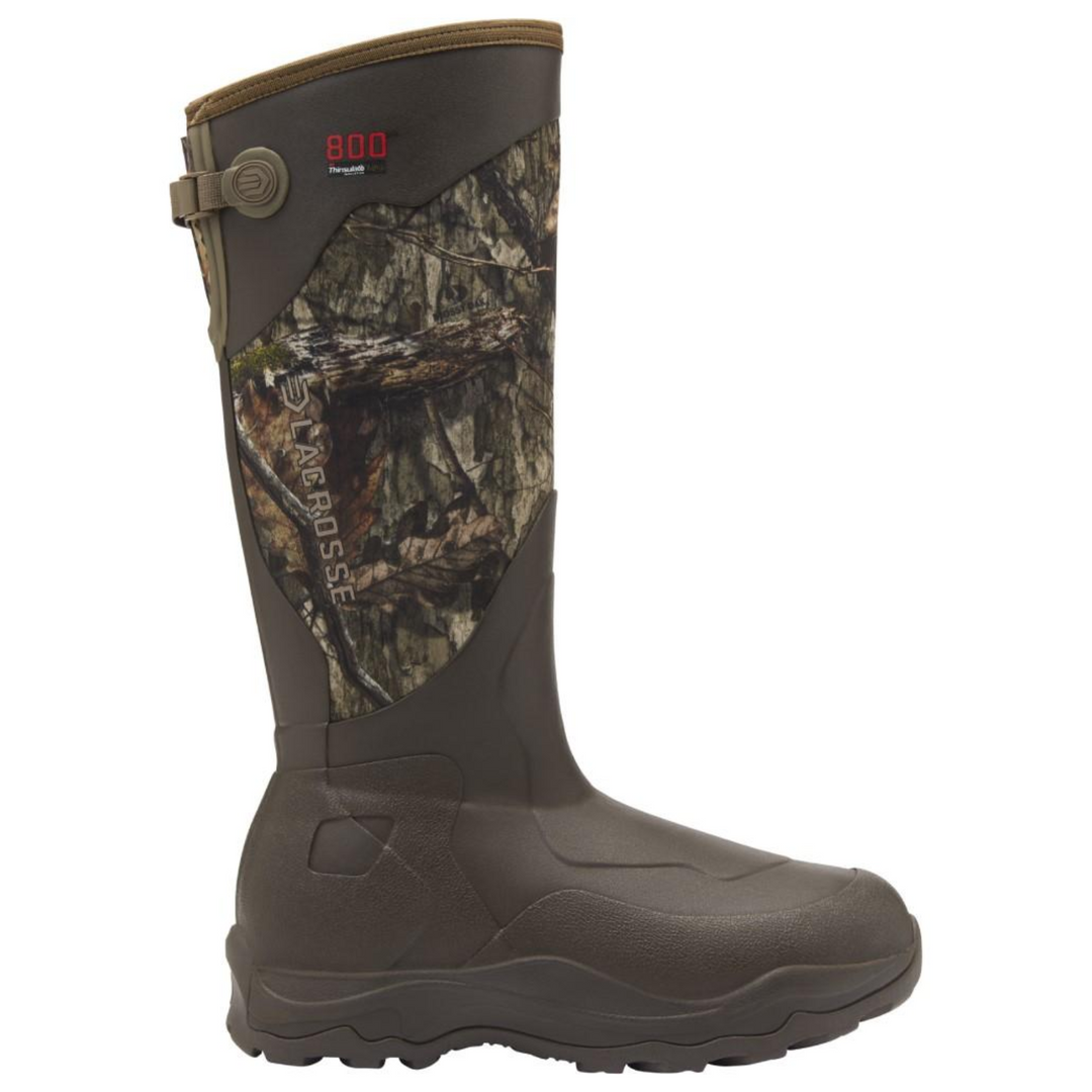 Botas de lacrosse Alpha Agility de 17", 800 g, color Mossy Oak Country DNA, talla 9