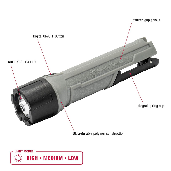 S&W Night Guard Pro Compact 390 Lumen Flashlight with 3 Modes