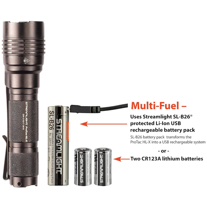 Streamlight ProTac HL-X 1000 Lumens Tactical Light Rechargeable Battery Black
