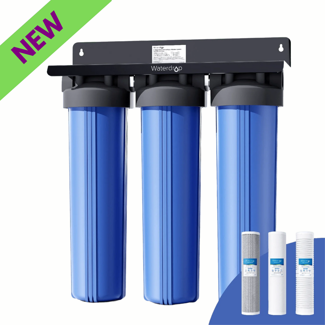 Waterdrop 3-Stage Whole House Water Filter System Reduce Iron & Manganese