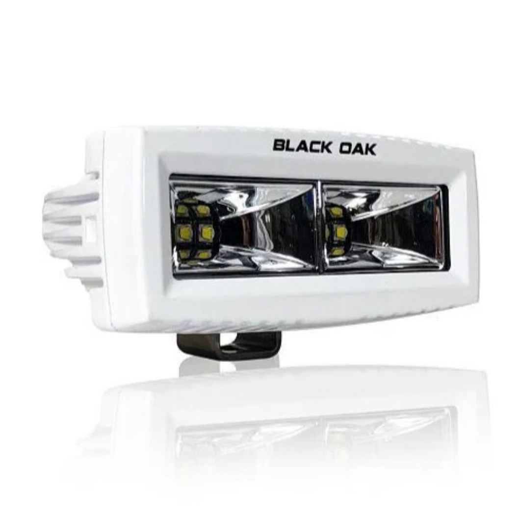 Black Oak LED 4 Inch Marine Spreader Light Flood Scene Optics White Housing