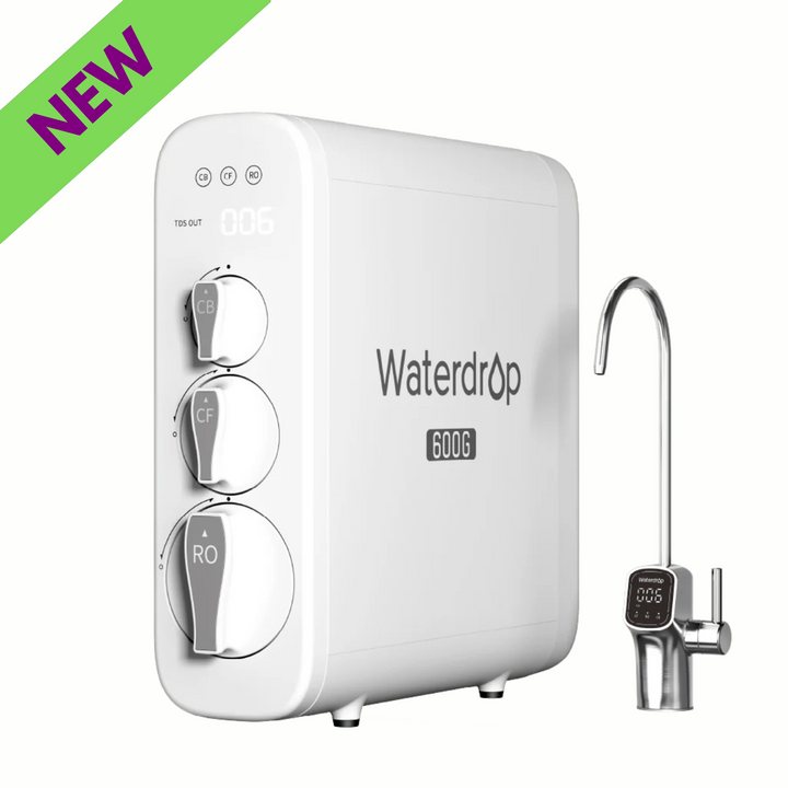 Sistema de ósmosis inversa Waterdrop G3P600 2:1, grifo LED con certificación NSF de 600 GPD