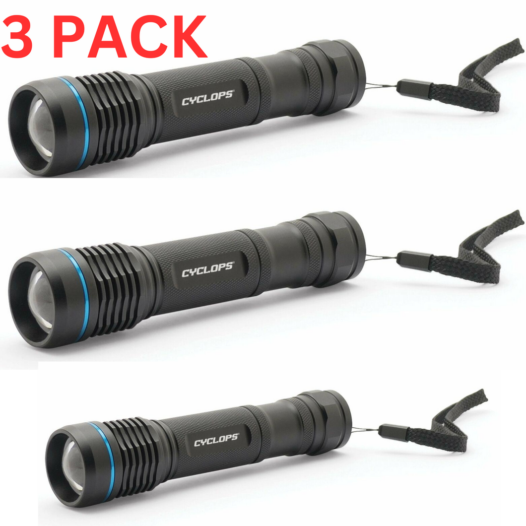 Cyclops Steropes 700 Rechargeable Flashlight 700 Lumens 3 PACK