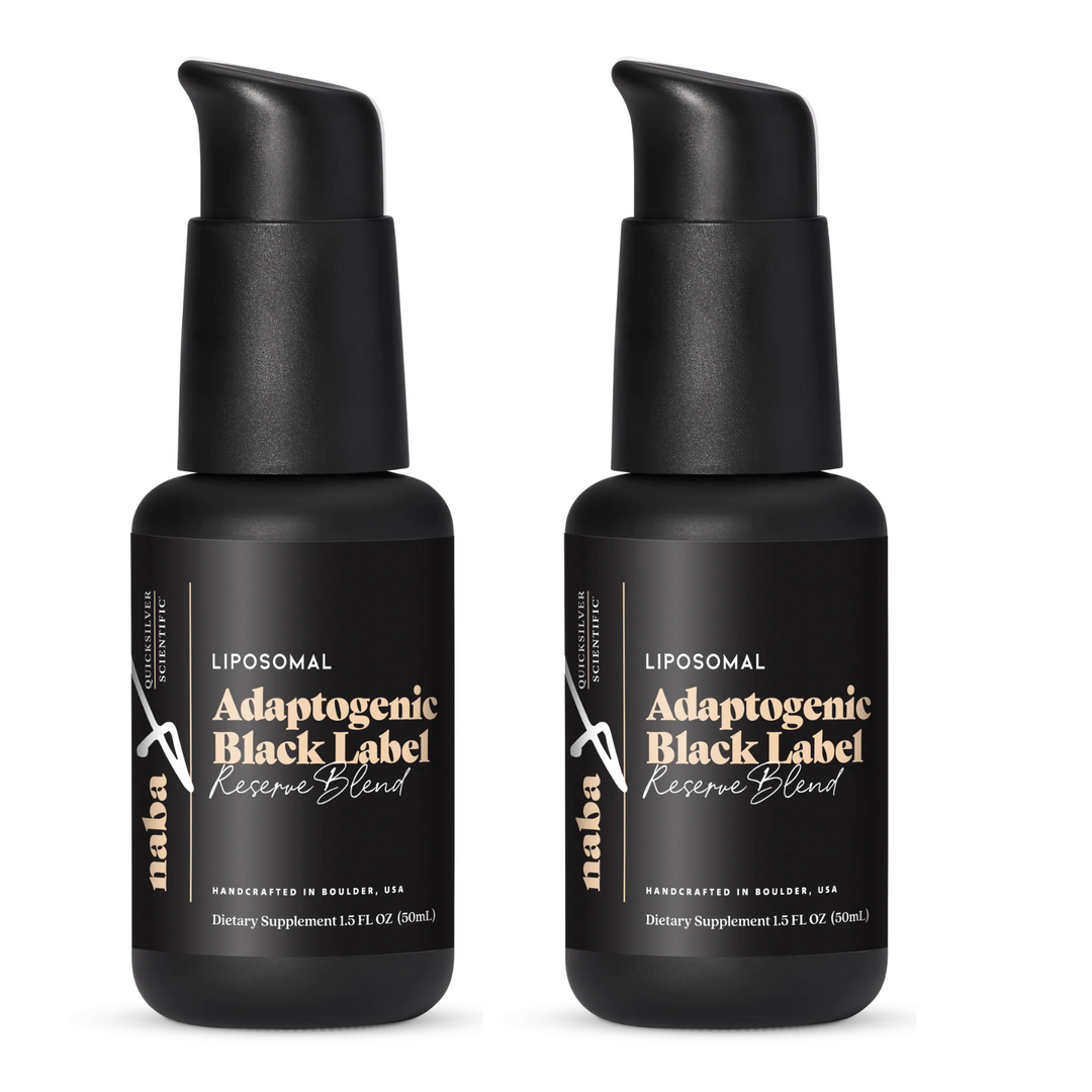 Mezcla de reserva adaptogénica Quicksilver Scientific Black Label, 1.5 onzas líquidas, paquete de 2
