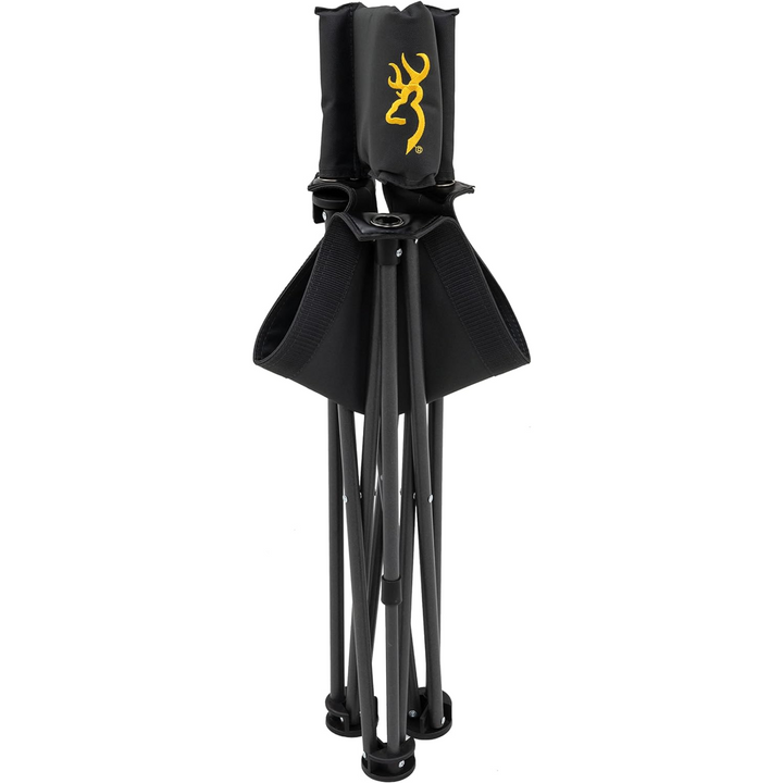 Silla de camping de caza Browning Dakota, color carbón, plegable, con estructura de acero y 3 patas