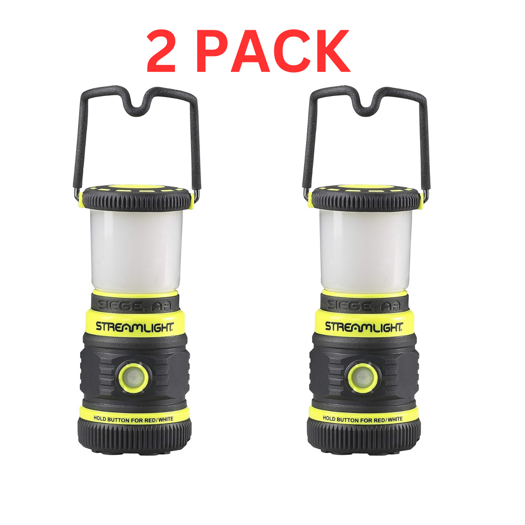 Siege 200 Lumen Ultra Compact AA Alkaline Magnetic Base Lantern Yellow 2 PACK