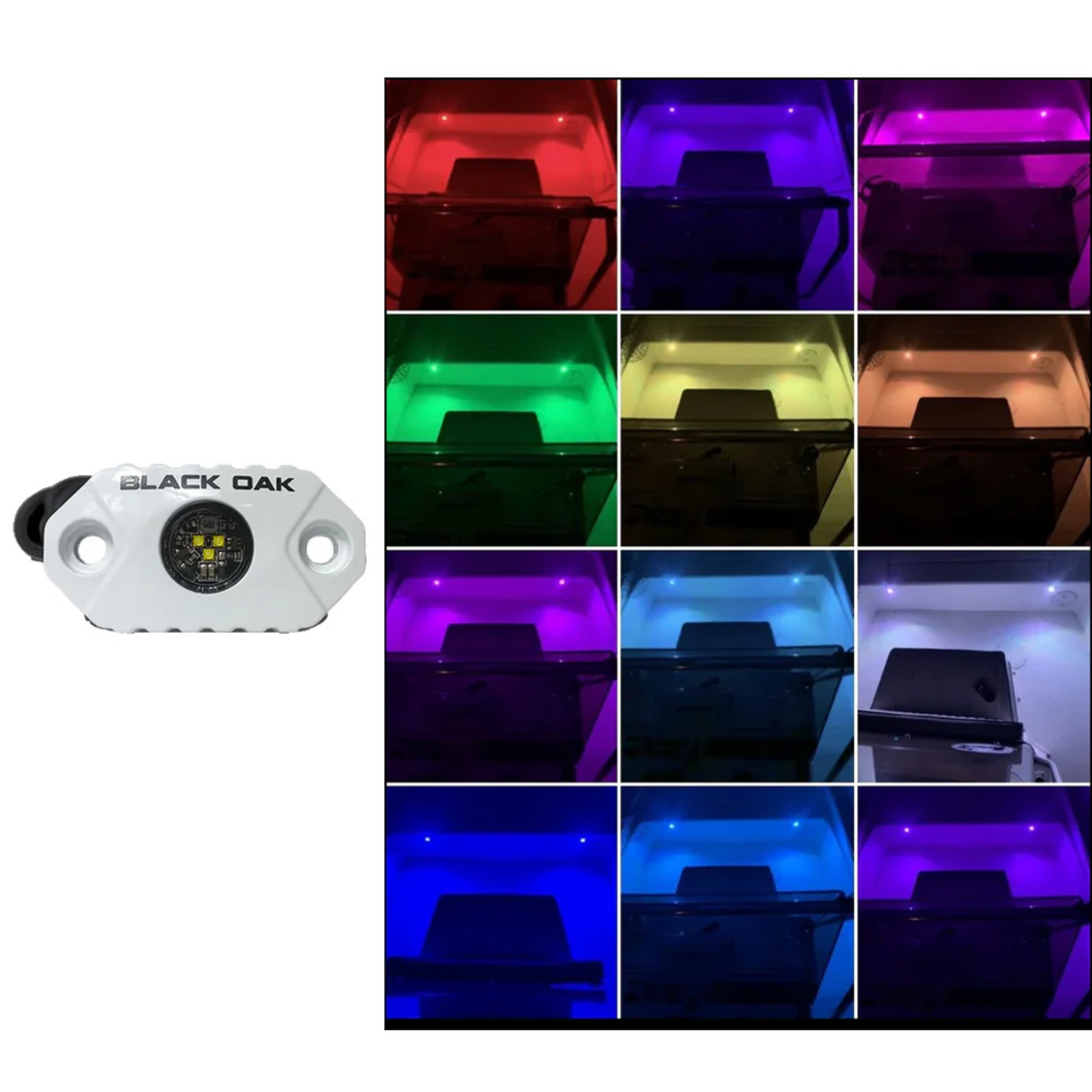 Black Oak LED Rock Accent Light RGB White Housing