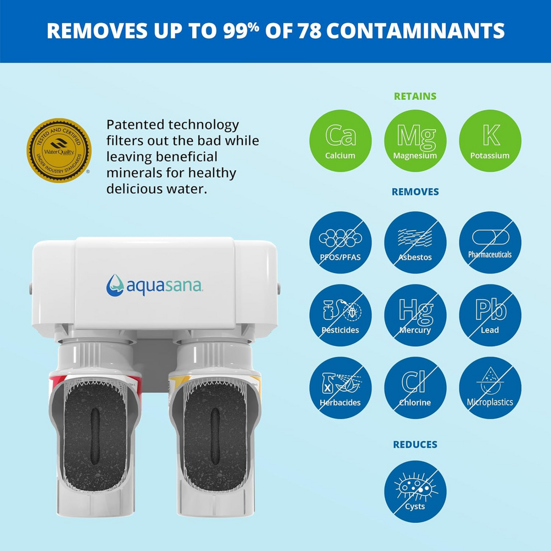 Aquasana AQ-5200.55 Under Sink Water Filter System with Oil Rubbed Bronze Faucet