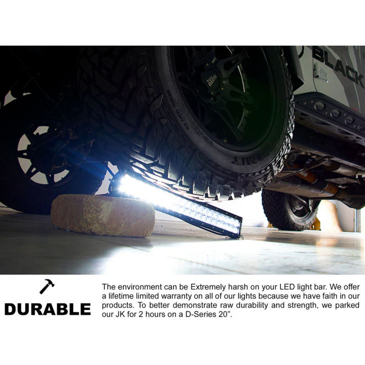 Barra de luces LED de una sola fila de 10" de roble negro con óptica combinada y carcasa negra