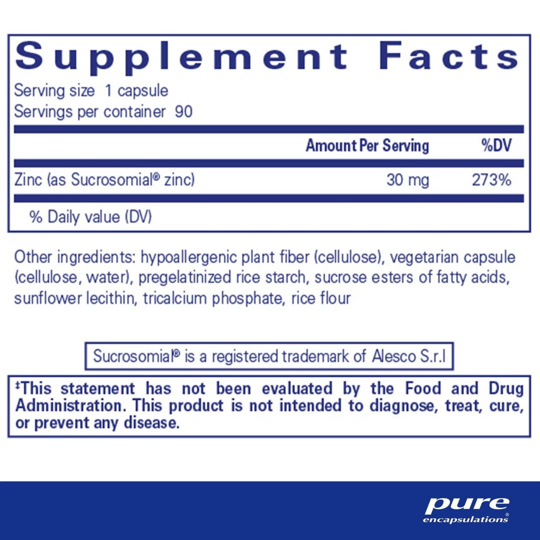 Pure Encapsulations UltraZin Zinc Supports Immune and Cellular Health 90 Caps