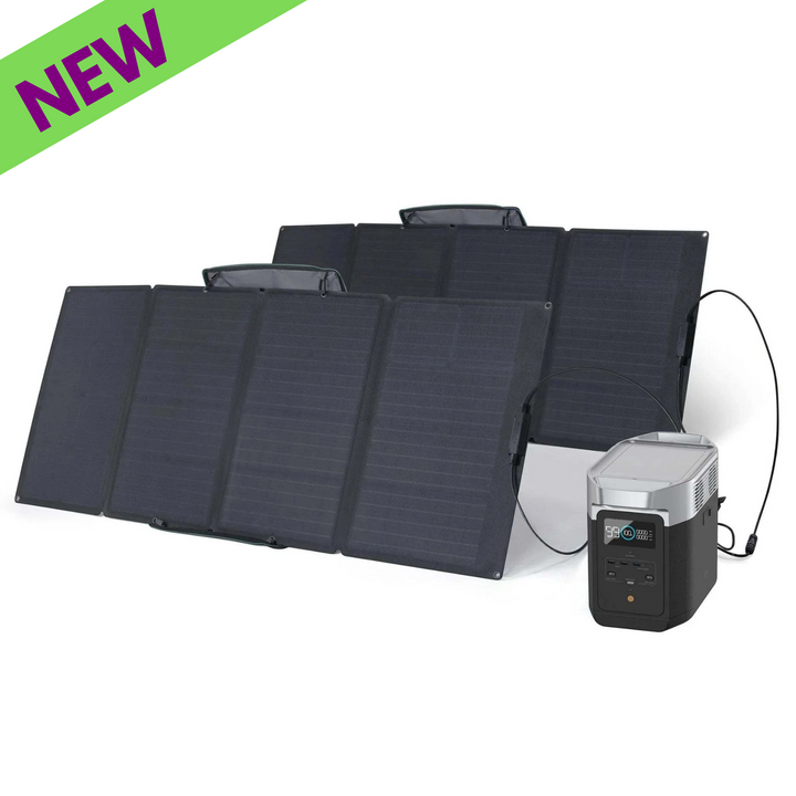 EcoFlow Delta 2 Estación De Energía Portátil Con Dos Paneles Solares 160W