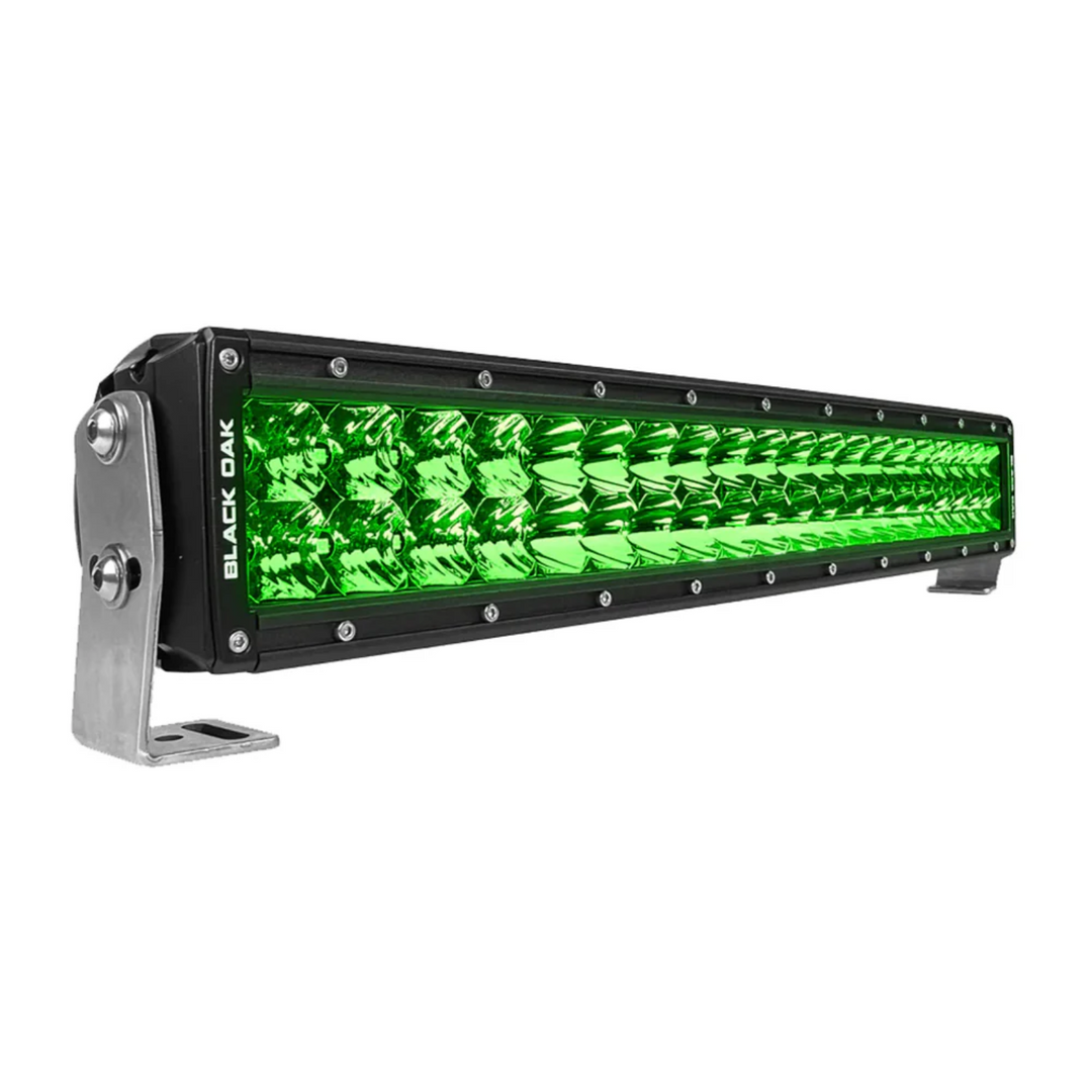 Black Oak LED 30 Inch Curved Green Predator Double Row Light Bar Combo Optics