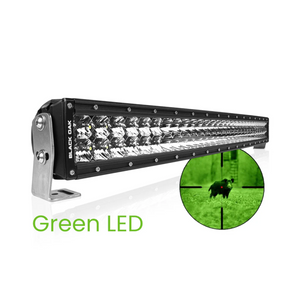 Black Oak LED 30 Inch Curved Green Predator Double Row Light Bar Combo Optics