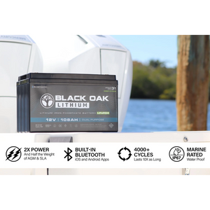 Black Oak Lithium 36V 60Ah Deep Cycle Motor Battery Bluetooth Connectivity