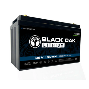 Black Oak Lithium 36V 60Ah Deep Cycle Motor Battery Bluetooth Connectivity