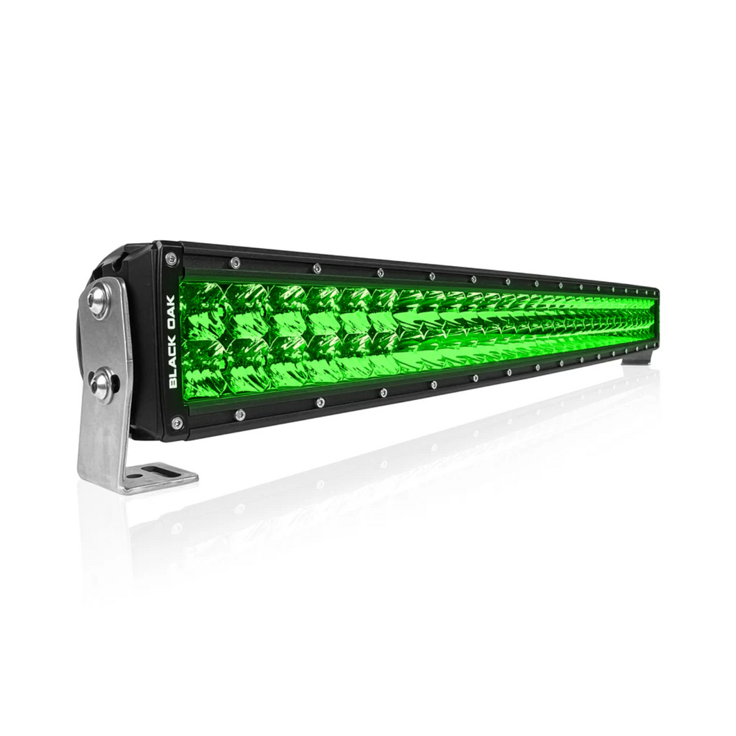 Black Oak LED 30 Inch Curved Green Predator Double Row Light Bar Combo Optics