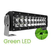 Load image into Gallery viewer, Black Oak LED 10&quot; Green LED Hog Hunting Light Bar Combo Optics Black Housing
